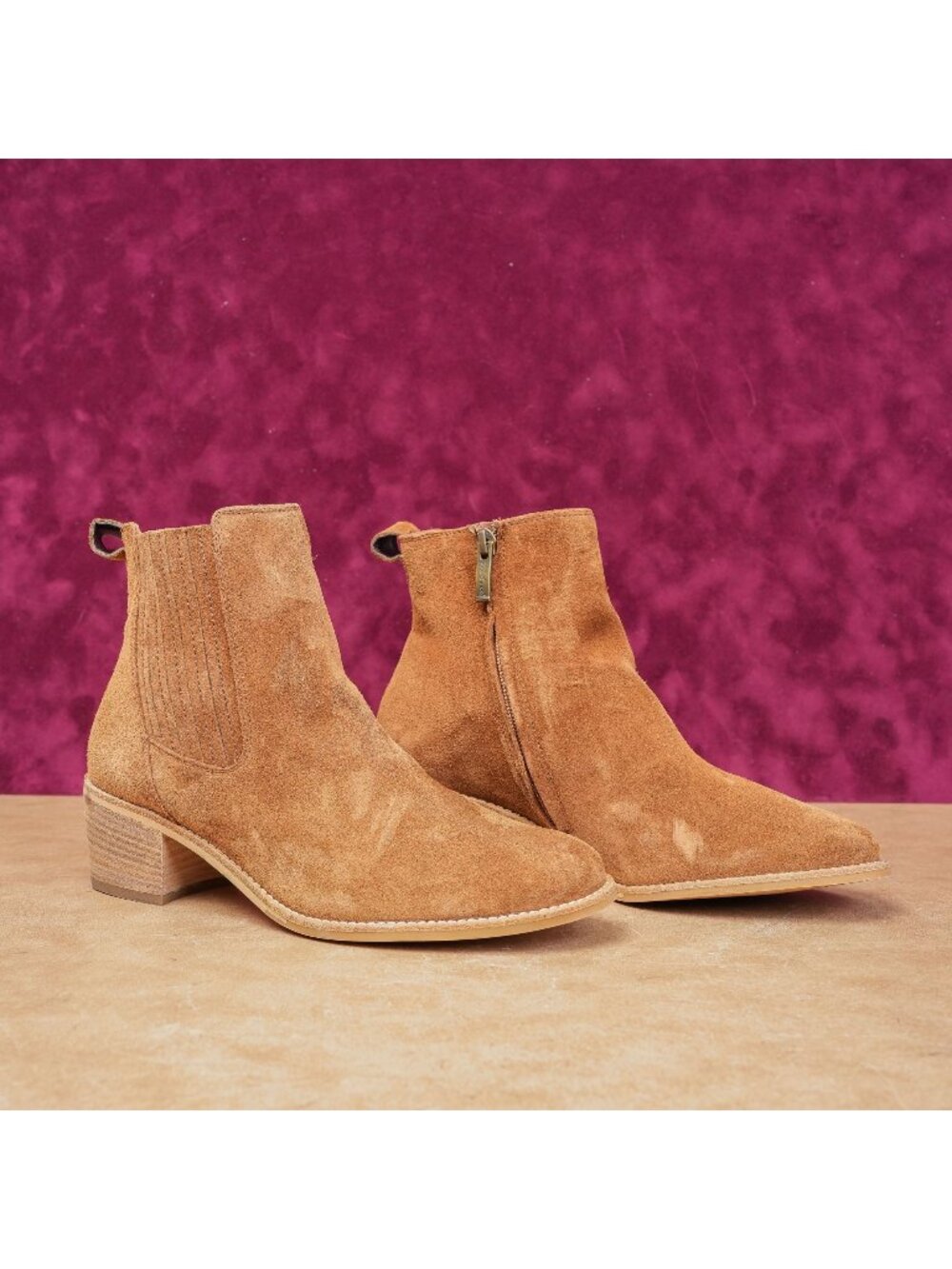 Paul Green Women Sante Western Italian Brown Suede Boots size 7.5US AUS 5
